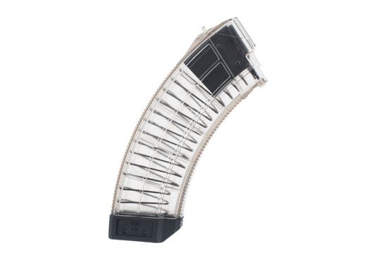 US Palm AK30R Clear Polymer AK-47 Magazine has a waffle textured design on the body